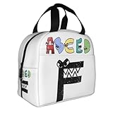 TFDGDGH Alphabet Lore F ABC Buchstabe Isolierte Lunchtasche Große Weihnachten Geburtstag Gamer Thermotasche Tote Lunch Box Outdoor Bento Pouch