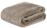 Brandsseller Felldecke Kuscheldecke Nerzfelloptik - 150 x 200 cm (Taupe-Grau)