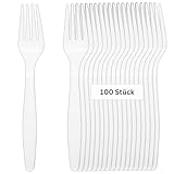 Linario® Mehrweggabeln aus Maisstärke - umweltfreundlich und nachhaltig - 18cm - 100 Stück (4x25)