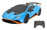 JAMARA Lamborghini Huracán STO 1:24 2,4GHz - offiziell lizenziert, bis zu 1 Stunde Fahrzeit bei ca. 9 Km/h, perfekt nachgebildete Details, hochwertige Verarbeitung, Blau