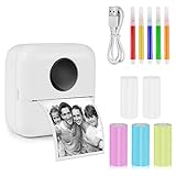 GuKKK Mini Drucker, Mobiler Fotodrucker, Tragbarer Mini Fotodrucker, Wireless Fotodrucker Thermodrucker, Smartphone Bluetooth Drucker, für Lernhilfe,Lernnotizen, Journal, Notizen, Journal, Liste