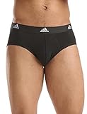 Adidas Herren Slip (3er Pack) Unterhosen (Gr. S - 3XL) - bequeme Unterhosen, Schwarz, M