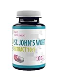 Johanniskraut (St John's Wort) 5,000mg Äquivalent (500mg von 10:1 Extrakt) 180 Vegane Kapseln, Laborgeprüft, Hochdosiert