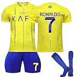 Al NASSR 23/24 Fußball Trikot, Nr.7 Hause/Auswärts Fußball Trikot für Kinder Erwachsener, Fussball Trikots Shorts und Socken Anzug Jungen Herren