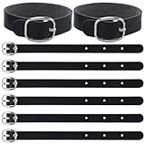GORGECRAFT 10Stk Leder-Gepäcketiketten-Gurt Verstellbar Schwarze Gepäckanhänger-Schlaufen Ersatzgürtel Mit Metallschnalle Uhrenarmband-Gurte Für Koffer Aktenkoffer Reisen Aufbewahrung Hängezubehör