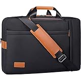 Estarer Umwandelbare Laptop-Kuriertasche für Herren, 43,2-43,9 cm (17-17,3 Zoll), Aktentasche, Rucksack für Arbeit, Business, Schwarz , 17 - 17.3 Inch