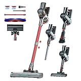 skyhome Kabelloser Leichtstaubsauger mit 42KPa Saugkraft - 300W Motor, 45 Min Laufzeit, 3-Stufen-HEPA-Filter Anti-Haarwicklung, Handheld für Tierhaare/Auto/Home