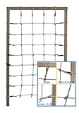 Loggyland Kletternetz Höhe 2,00m x Breite 1,25m (2,00 Meter hoch, 1,25 Meter breit) Verschiedene Netzfarben zur Auswahl HxB 2,0x1,25 ohne Holzkonstruktion (Natur)