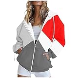 SCBFDI Deals of The Day Lightning Deals Today Prime, Mantel Damen Herbst Sportbekleidung für Damen Fahrrad Jacke für Damen Kapuzenjacke Damen Oversize Frauen Jacke Lange Übergangsjacke Damen Herbst