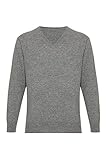 Lona Scott Kaschmir Pullover Herren, V Ausschnitt Grau XXX-Large