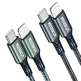 NIBIKIA USB C Lightning Kabel [2 Stück 2M] iPhone Ladekabel USB C MFi Zertifiziert Power Delivery Nylon Typ C to Lightning Schnellladekabel für iPhone 14 13 12 11 Pro/Pro Max, X/XS/XR /8 Plus