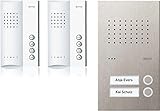 Schneider Electric Ritto Freisprechstelle, Gegensprechanlage, Acero pur, Komplettset für 2-Familienhaus, Edelstahl/Weiss, Artikelnummer RGE1818425