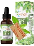 Vihado Natur Vitamin B12 hochdosiert - 2x-Aktiv Tropfen Komplex - Innovation: Beide B12 Aktivformen - Ohne Alkohol, vegan, 50ml (1250 Tropfen)