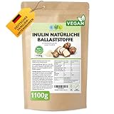 EWL Naturprodukte Inulin Pulver│in Deutschland kontrolliert und abgefülltes Qualitätsprodukt │1100g aus der Chicoree-Wurzel Ballaststoffpulver Inulinpulver Laborgeprüfte Qualität