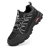 VENROXX Wanderschuhe Herren Atmungsaktiv Trekkingschuhe Leicht & rutschfeste Trailrunning-Schuhe Outdoor Sportschuhe, Schwarz, 43