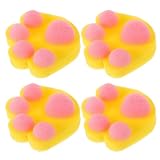 FIXOSHEE 4 Stück Pack Badeschwämme Katzenpfoten Weiche Badeschwämme aus Saugfähigem Material Schnelltrocknend Sanftes Peeling für Neugeborene und Kleinkinder