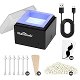 Nasenwachs-Set, tragbarer USB-betriebener Wachswärmer für Nase/Ohr/Augenbrauen/Bart/Lippenhaarentfernung, inklusive 50 g Hartwachsbohnen, 6 Applikatoren & 6 Nasenhaarböhrchen und Silikon-Topf