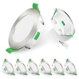 ALUSSO LED Einbaustrahler 230V IP44, 4W Dimmbar LED Spots 230V Deckenspots Einbauleuchten 55-68mm Lochmaß, 30mm Spots Deckenleuchte, Warmweiß 3000K Neutralweiß 4000K Kaltweiß 6500K für Küche, 6er Set