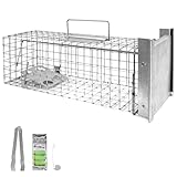 Petigi Lebendfalle zum Fangen und Umsiedeln von Marder, Katze, Biber, Fuchs, Kastenfalle aus Edelstahl, Marderfalle zur Tierabwehr, Ausführung: Modell 11 (50 x 17 x 17 cm)