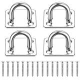 Edelstahl Deckenhaken, 4 Stk Schaukelhaken, Boxsack Befestigung Hängematten Halterung Deckenhalterung für Aufhängung Hängesessel Hängematte Boxsack Yoga Schwerlasthaken, Belastbarkeit bis 150KG