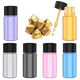 Essbarer Glitzer - Metallic Lebensmittelfarbe Flüssiges, Edible Glitter für Muffin, Cocktail, Marshmallows - 6 Farben × 10ml