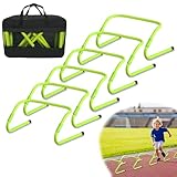 CEEDIR 6er Set Speed/Agility Training Hürden Höhenverstellbar 20/30 cm Trainingshürden Fußball Multi-Sport Trainingshilfe Koordinationstraining Beweglichkeits für Kinder Grün
