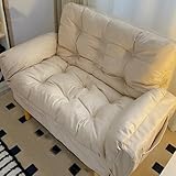 Lazy Floor Sofa, Couch, Sitzsack, umwandelbare Futon-Couch mit verstellbaren Armlehnen und Rückenlehne, Lazy Sofasessel mit Seitentaschen, Klappschlafsofa, Stuhl, Bett, Beige-A