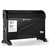 DONYER POWER Konvektor-Heizkörper 2000W Raumheizung mit einstellbarem Thermostat Schwarz