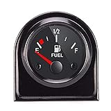 Gebildet Kraftstoffstandsanzeige, 2' 52mm E-1/2-F-Zeiger Universal Kraftstofftankanzeige mit LED Hintergrundbeleuchtung für Auto, Wohnmobil, Yacht, Boot, Motorrad