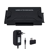 Mcbazel USB 3.0 zu IDE/SATA Konverter Festplattenadapter, Externes Kit für 2.5'/3.5' SATA/SSD HDD Festplatte Kompatibel mit PC - EU Stecker