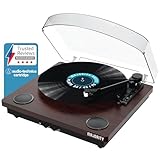 Vinyl Plattenspieler Mit Lautsprecher und Bluetooth Senden und Empfangen | 33/45/78, USB-Aufnahme, AUX und RCA-Eingang, Slipmat | Eingebaute Stereo-Lautsprecher, MAJORITY Moto Vinyl Player