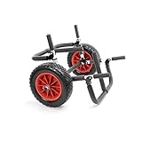 Toboli klappbarer Doppel Transportwagen bis 45 kg für SUP Board, Kanus und Kajaks, Surfwagen mit Polstern und abnehmbare PU-Räder, geräumiger SUP-Wagen 48 x 63 x 36 cm, SUP-Trolley aus Aluminium