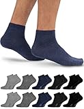 OCERA 10 Paar Kurzschaft Socken für Damen & Herren (unisex) in verschiedenen Farben - Grau-Mix 39/42