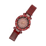 Gatuida Damenuhr mit Edelstahlnetzband Kreative Armbanduhr mit Diamantbesatz Klassische Analoge Uhr für Frauen Stilvolle Langlebige Quarzuhr für Alltag und Business