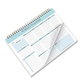 Wochenplaner, 104 Seiten, undatiert, für Studenten, Lehrer, Doppelspule, gebunden, Tagebuch, akademisches Notizbuch