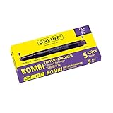 ONLINE Kombi-Tintenpatronen, Universal-Patronen, kompatibel mit allen gängigen Füllern, auch Lamy-Füller, Ersatz-Patronen, Schachtel mit 5 Großraum-Patronen, Farbe: Lila