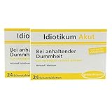 Idiotikum Akut Scherztabletten Schokolinsen 2er Set - Bei anhaltender Dummheit