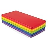 COSTWAY 5 er Set Turnmatte Kinder, 120 x 60cm Weichbodenmatte bunt, Gymnastikmatte aus Kunstleder, tragbar & Stapelbar, Sportmatte Kindermatratze für Zuhause, Kindergarten