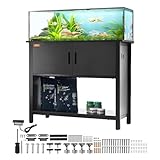 VEVOR Aquariumständer, 40 Gal Fischtankständer, 93 x 48 x 80 cm Stahl & MDF Schildkrötentankständer, 152 kg Tragkraft, Reptilientankständer mit Lagerschrank & Eingebettetem Leistungspanel Schwarz