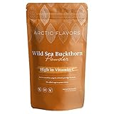 Arctic Flavors Wildes Sanddornpulver, Vitamin C & Omega-3, 6, 7, 9, enthält Sanddornöl, hergestellt aus ganzen gefriergetrockneten Beeren, nachhaltig angebaut, alles Naturprodukt aus Finnland, 85g