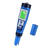 YINMIK Salzmessgerät, Digitales pH Messgerät und pH Tester für Wasser, 5 in 1 TDS EC Pool pH Tester und Salzgehalt Messen für Pool, Aquarium, Trinkwasser, Hydrokultur, Salzwasser, SPA, Brauen