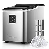 Eiswürfelmaschine Testsieger 14KG Eiswürfelbereiter Selbstreinigende Ice Maker, 2 Eiswürfel-Größen, 6 Min Produktionszeit, Leise Eiswürfel Maschine unter 40dB, Infrarot Sensor, Edelstahl, NORTHCLAN