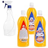 com-four® 1500 ml Orangenreiniger Konzentrat - Hochergiebiges Universal-Kraftreiniger Set gegen hartnäckigen Schmutz - Allzweckreiniger für Haushalt, Küche, Bad, Auto - Sprühflasche enthalten