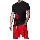 Generisch Pyjama Herren Kurz Sommer Schlafanzug Baumwolle Nachthemd Für Männer Zweiteiler Nachtwäsche T Shirt Und Schlafanzughose Set Shorty Hausanzug Sleepwear