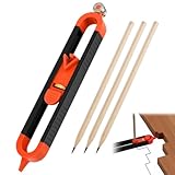 Konturenlehre mit Schloss, Anreißwerkzeug, Vervielfältigungslehre, Werkzeug zum Kopieren von unregelmäßigen Konturen zum professionellen Messen von Holz, von Marken und Hilfslinien, 3 Bleistifte