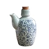 YNIYUJKL Keramik-Ölglas, Küchengewürztopf, Keramik-Sojasauce-Essigflasche, Öltopf Zum Kochen In Der Küche,Blue-5x12cm
