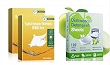 Donvuka Spülmaschinen Blätter, Natürliche Spülmaschinenreinigung Streifen, Spülmaschine Blätter Bio, Geschirrspüler Papier, Schnell Auflösend, Plastikfrei, Stark Reinigendes, 160 Spülgänge
