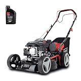 Scheppach Rasenmäher RM420A | 5 in 1-3,3PS | Schnittbreite 420mm | 45L Fangkorb | Schnitthöhenverstellung 25-75 mm | inkl. Radantrieb, Reinigungsfunktion & Motoröl