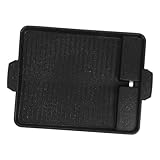 GRIRIW Non stick Beschichtete Rechteckige Grillplatte für Campingkocher Hitzebeständig Langlebig mit Ölablauf für Outdoor Bbq und Heimgebrauch Sichere Abgerundete Ecken