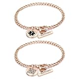 Theluckytag Verbessertes QR-Code-Armband für Damen, medizinisches Notfall-Armband, Sterlingsilber, 17,8 cm ~ 22,9 cm Kettenglieder, mehr Platz sparen und ändern, Notfall-Med-Info, Medium, Edelstahl